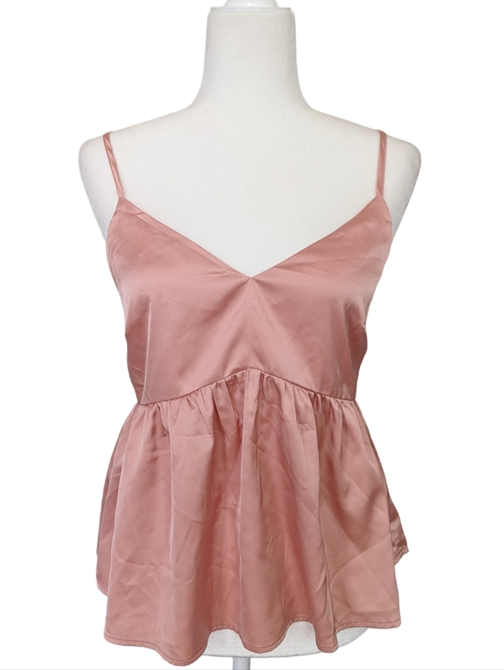 Molly Green Womens Dusty Rose Pink Frida Satin Spaghetti Strap Blouse Tank NWT S